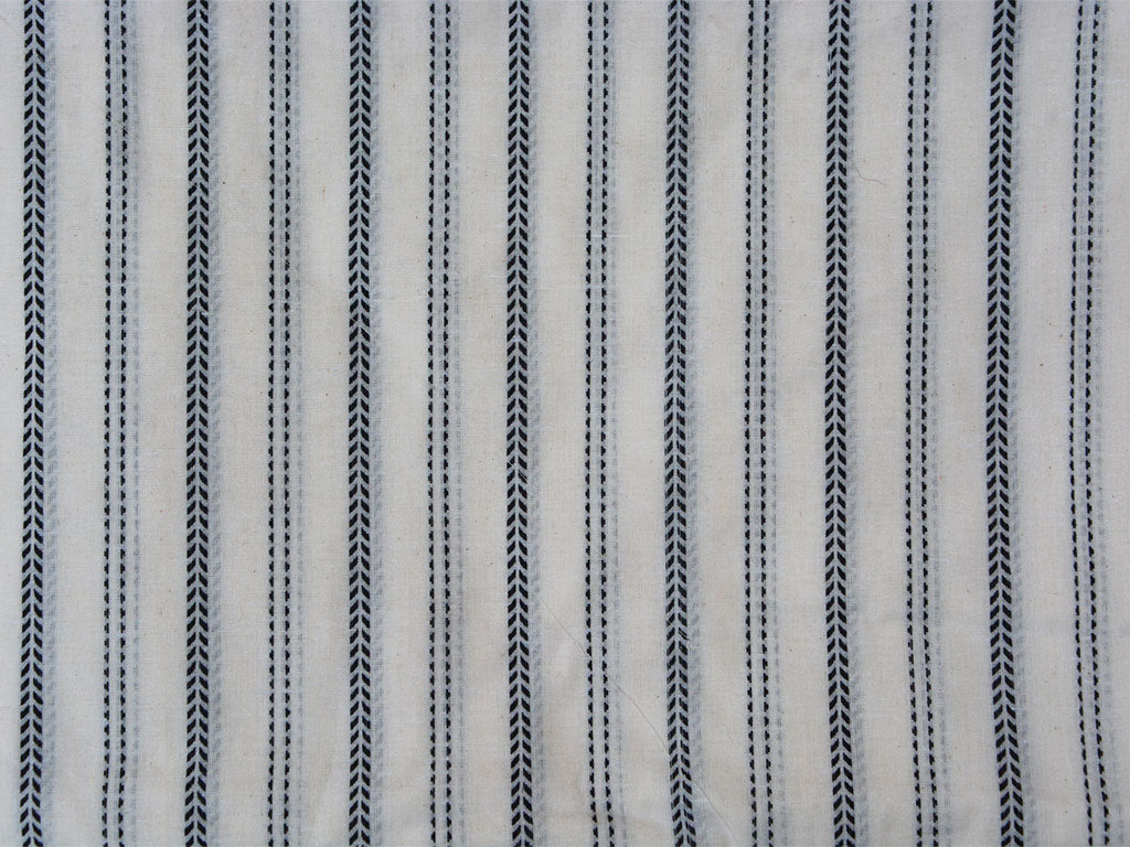 White & Black Strips Pattern Pure Cotton Jacquard Fabric