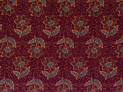 Deep Red Handblocked Pure Cotton Fabric