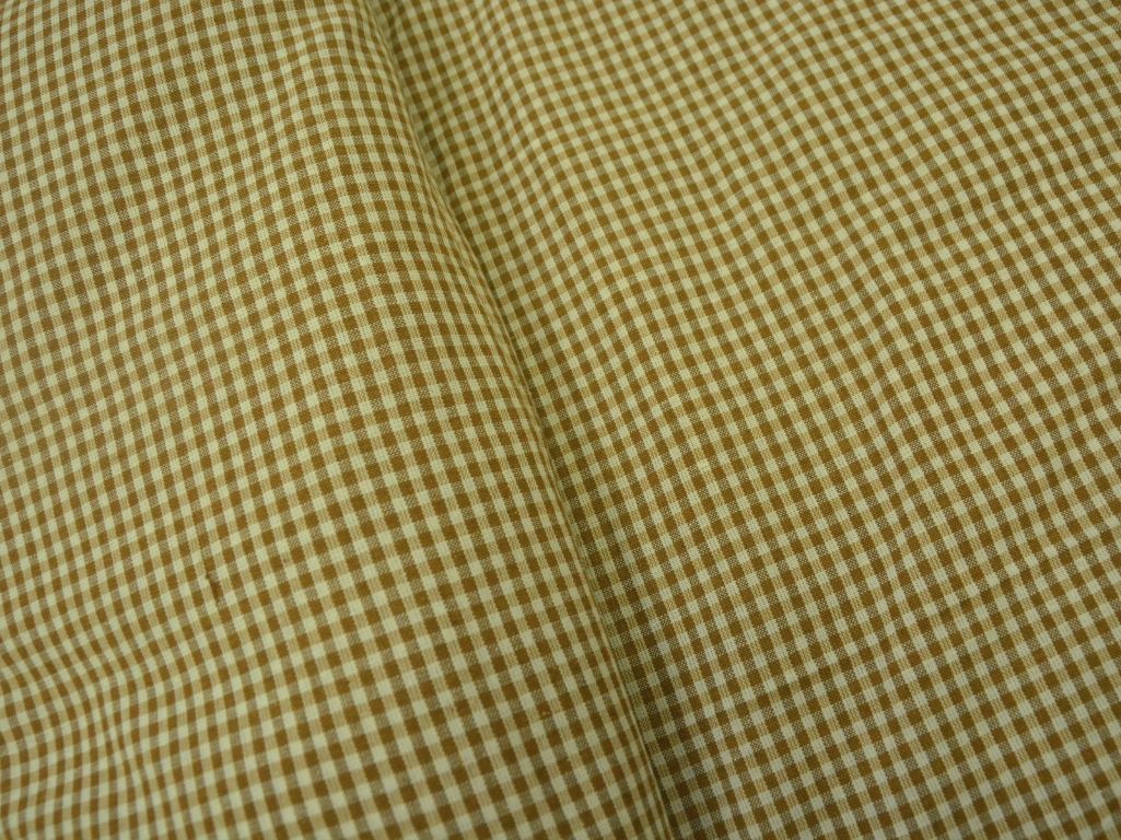 Brown Checks Yarns Dyed Pure Cotton Fabric