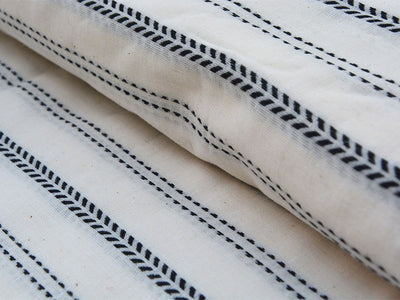 White & Black Strips Pattern Pure Cotton Jacquard Fabric