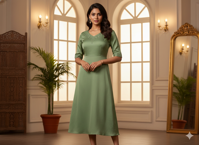 Olive Geen Plain Malai Satin Fabric  (Wholesale)