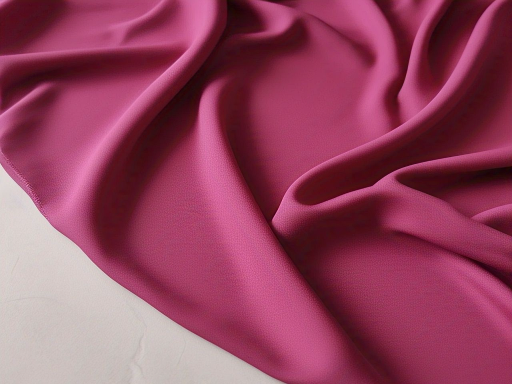 Tokiyo Magenta Plain Crepe Fabric