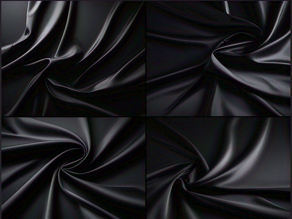 Onyx Gleam Black Satin Plain Fabric