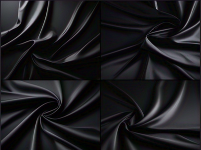 Onyx Gleam Black Satin Plain Fabric