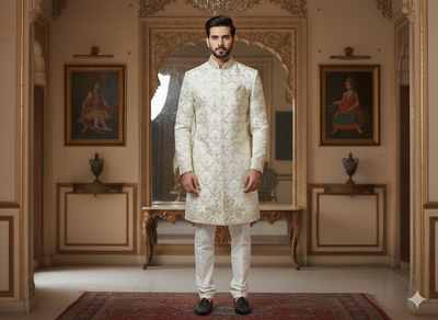 सफेद धातुई सेक्विन कढ़ाई मलाई साटन कपड़ा