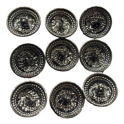 Gray Color Lion Face Shape 1 Hole Designer Round Metal Buttons