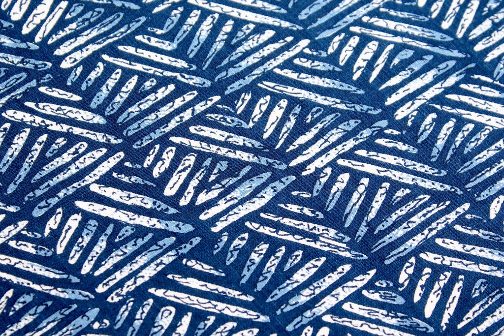 Blue Abstract Printed Pure Cotton Fabric