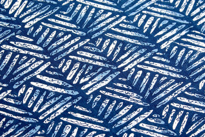 Blue Abstract Printed Pure Cotton Fabric