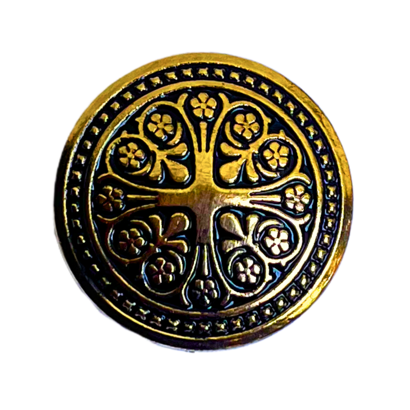 Black & Golden Color Traditional Designer 1 Hole Metal Buttons