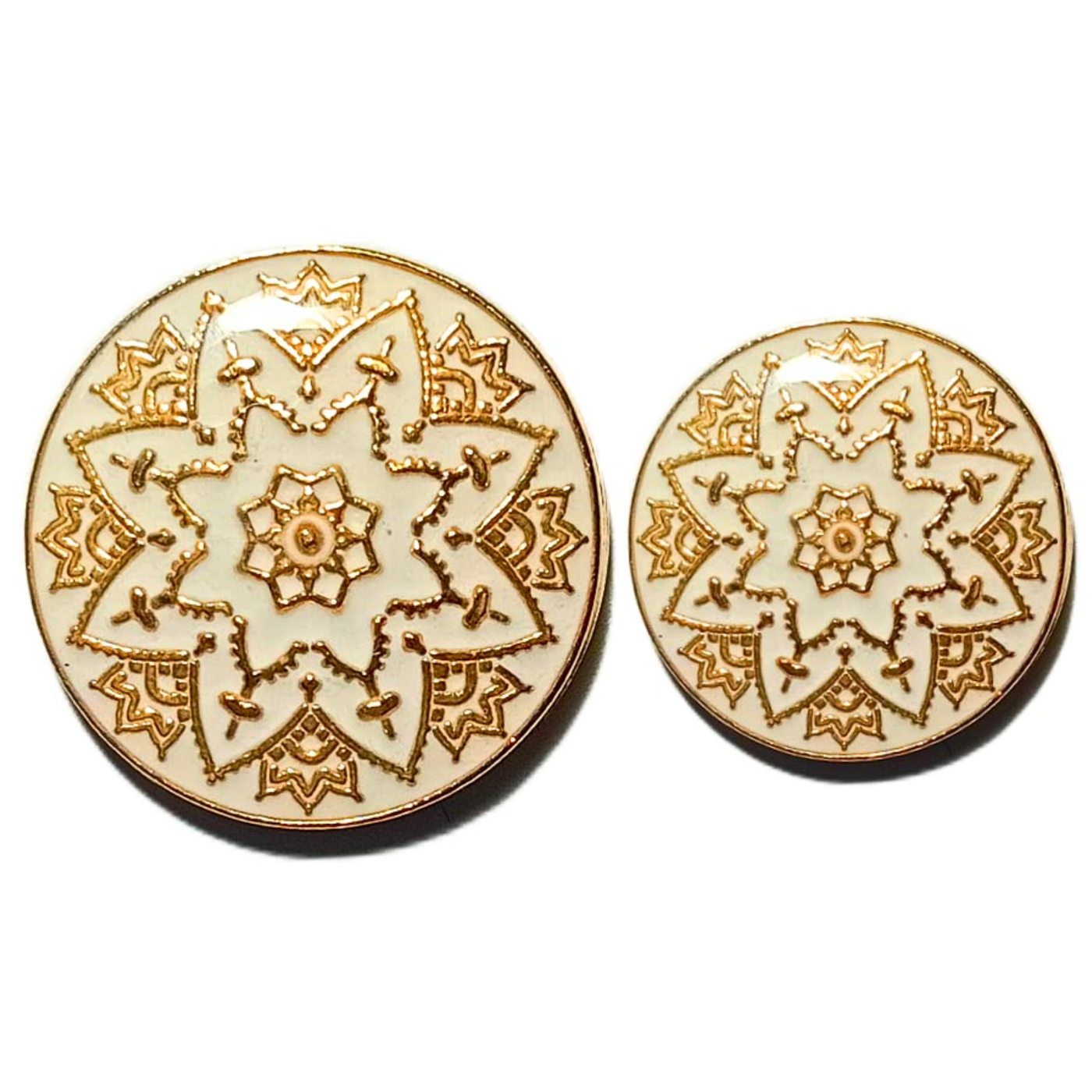 White and Golden Designer Metal Buttons