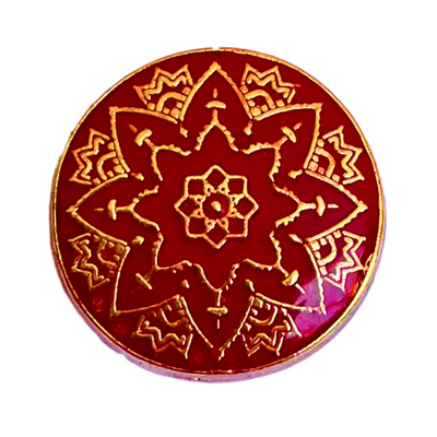 Red and Golden Designer Metal Buttons