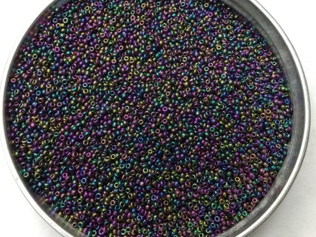 Multicolour Rainbow Round Rocaille Glass Seed Beads