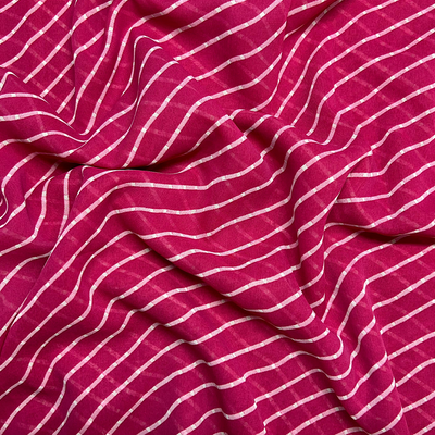 Pink Stripes Printed Georgette Fabric (Wholesale)