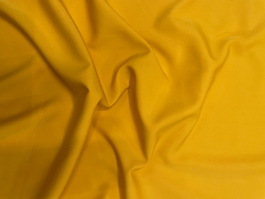 Tokiyo Golden Yellow Plain Crepe Fabric
