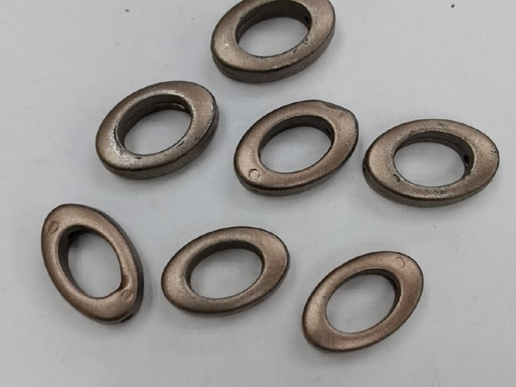 Bronze Oval Rings Plastic Stones