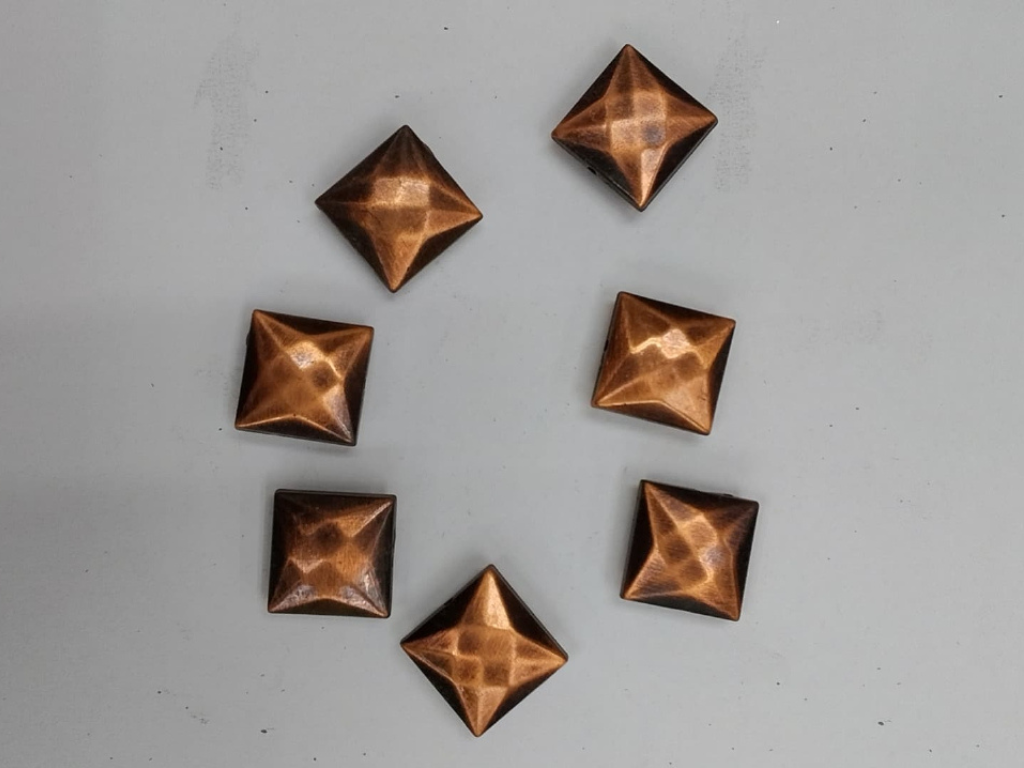 Brown Square Faceted Plastic Stones