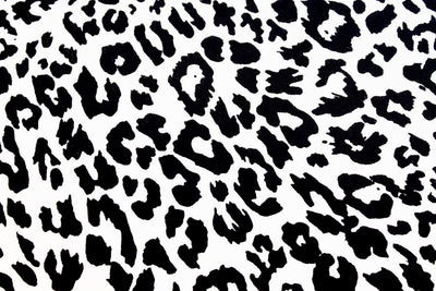 White & Black Quirky Printed Cotton Rayon Fabric