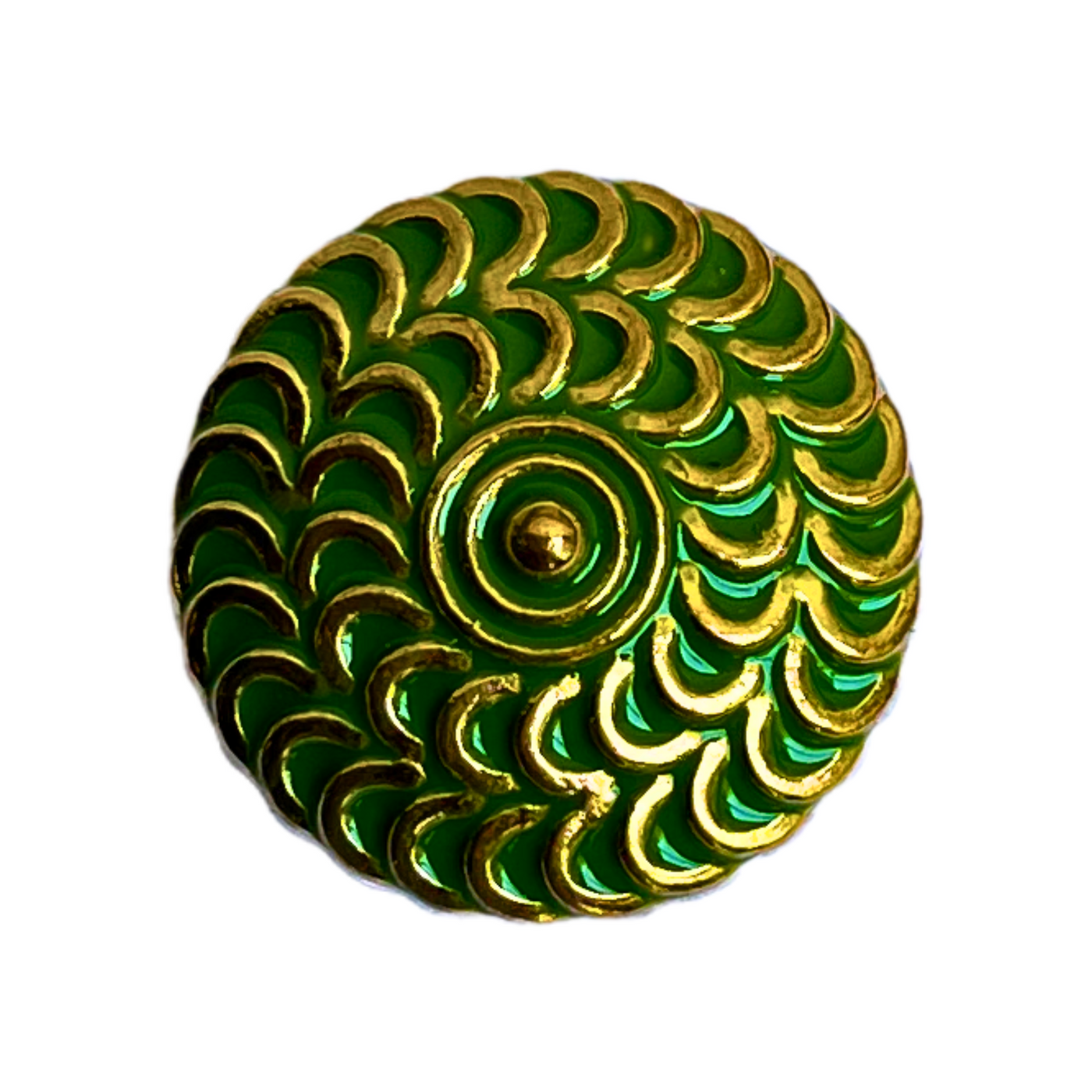 Green & Golden Designer Metal Button