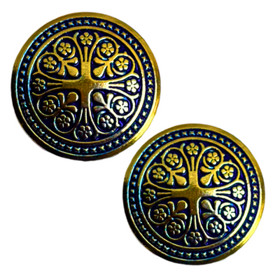 Blue & Golden Color Traditional Designer 1 Hole Metal Buttons