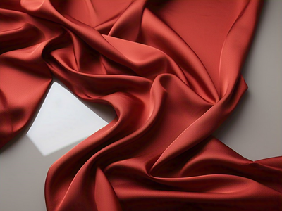 Blooming Russet Red Plain Moss Satin Fabric (Wholesale)