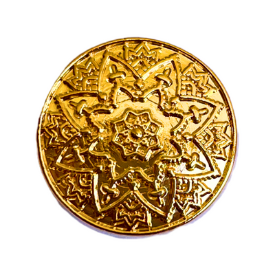 Pure Golden Color Meenakari Design Round 1 Hole Metal Buttons