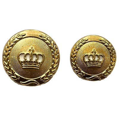 White & Golden King and Queen Crown Design Round 1 Hole Metal Buttons