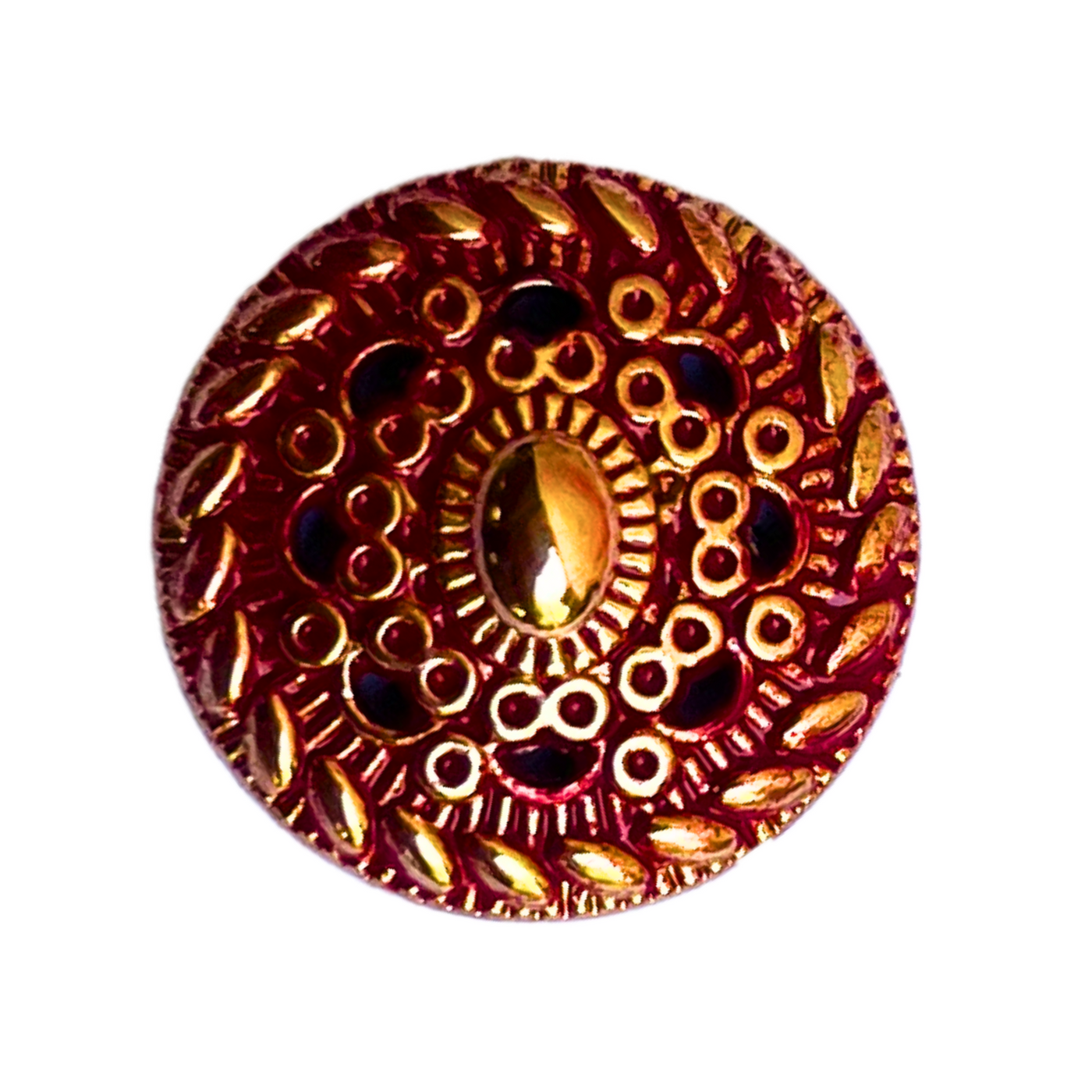 Golden & Red Designer Metal Button