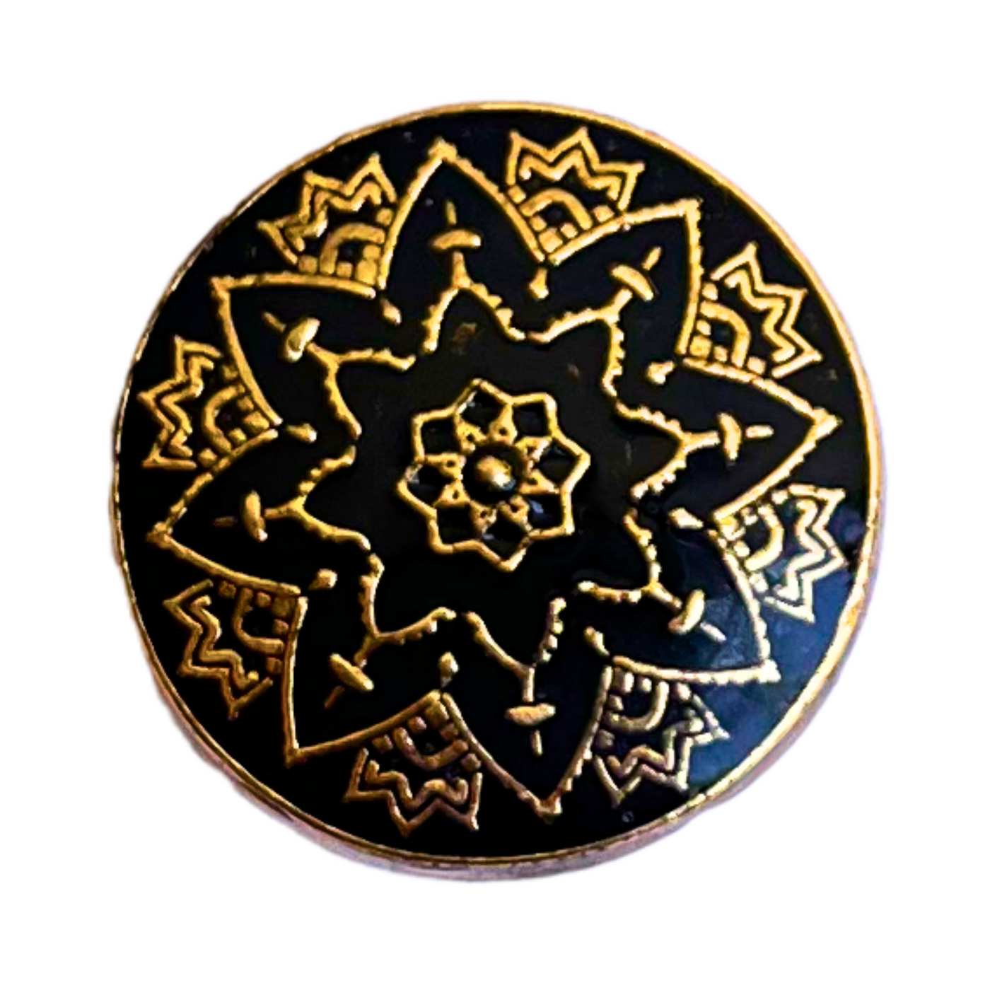 Black & Golden Color Meenakari Design Round 1 Hole Metal Buttons