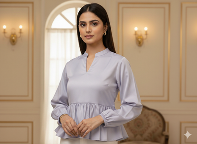 Pastel Light Lavender Plain Malai Satin Fabric