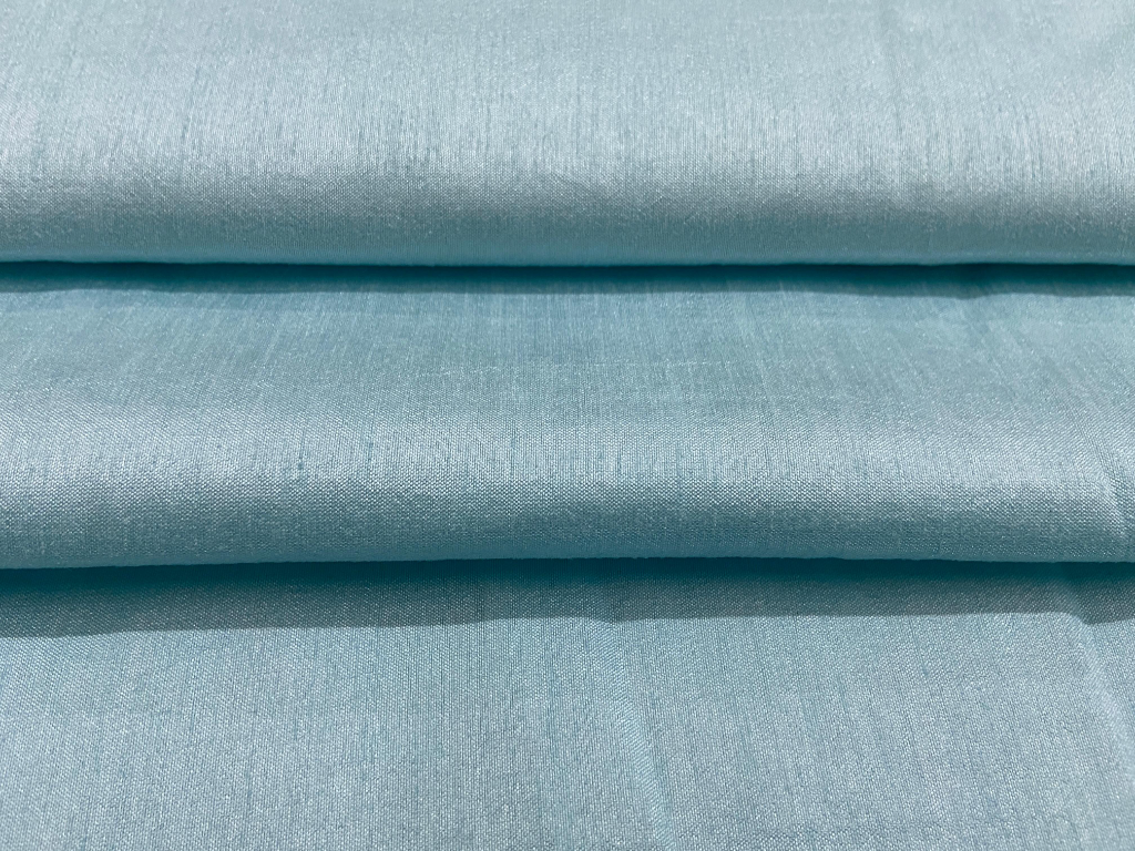 Cloud Blue Mulberry Heavy Raw Silk