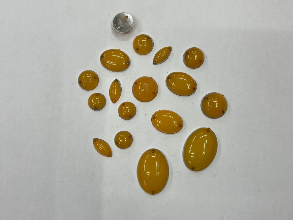 Mustard Assorted 2 Hole Plastic Stone