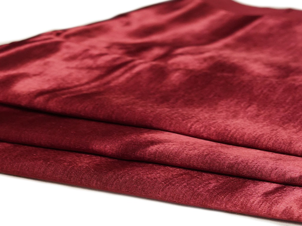 Maroon Plain Viscose Gaji Silk Fabric (Wholesale)