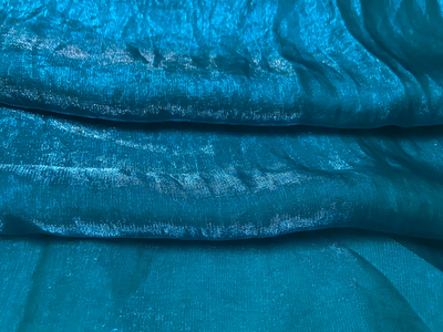 Luxuries Teal Blue Heavy Fendi Silk