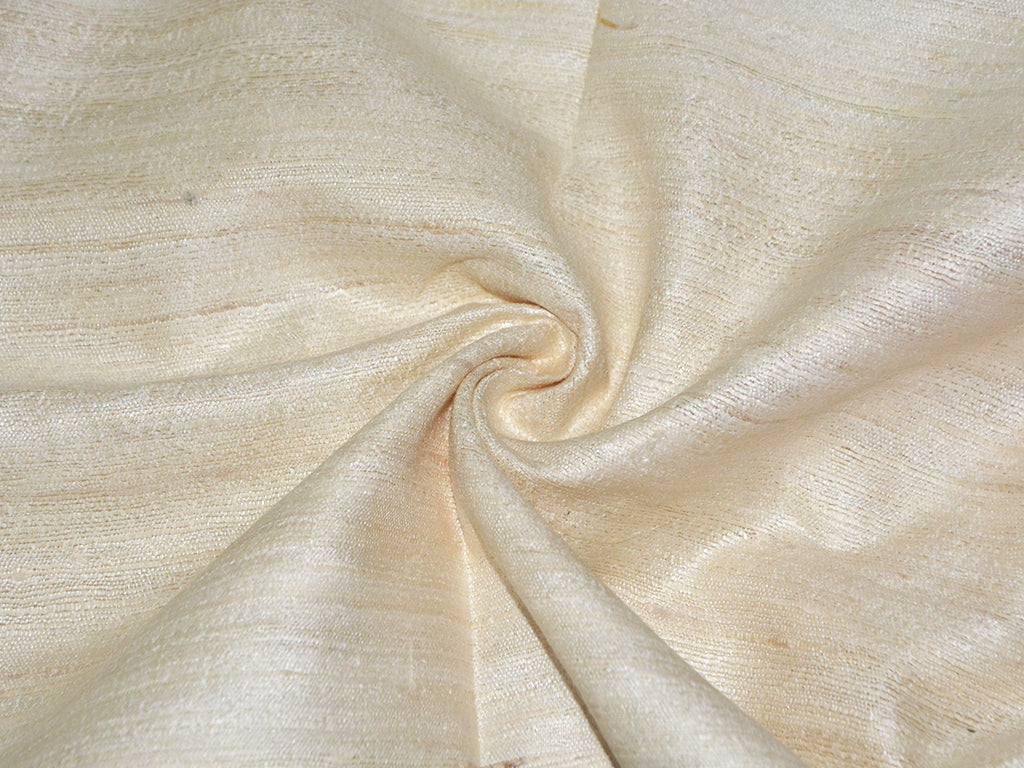 Precut Of 2.5 Meters Of Beige Plain Original Tussar Silk Fabric