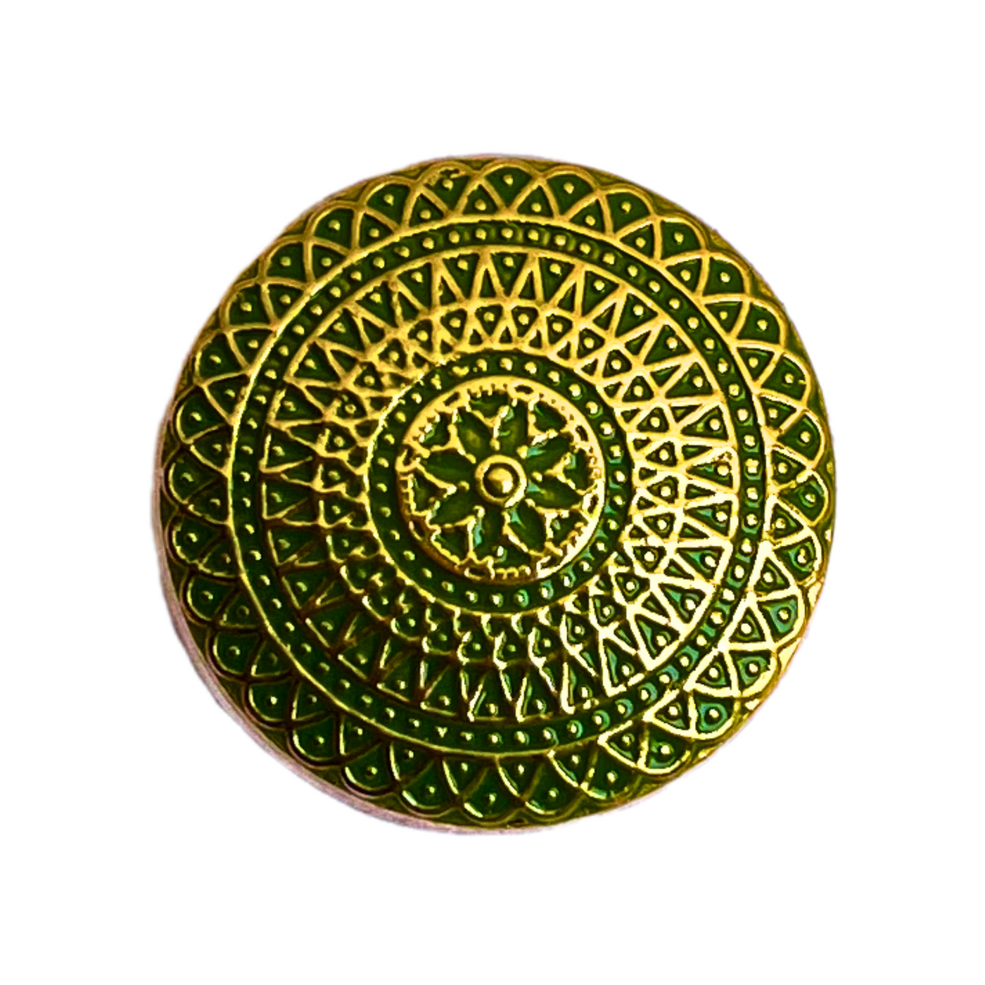 Golden & Green Color Elegant Traditional Designer Round 1 Hole Metal Buttons