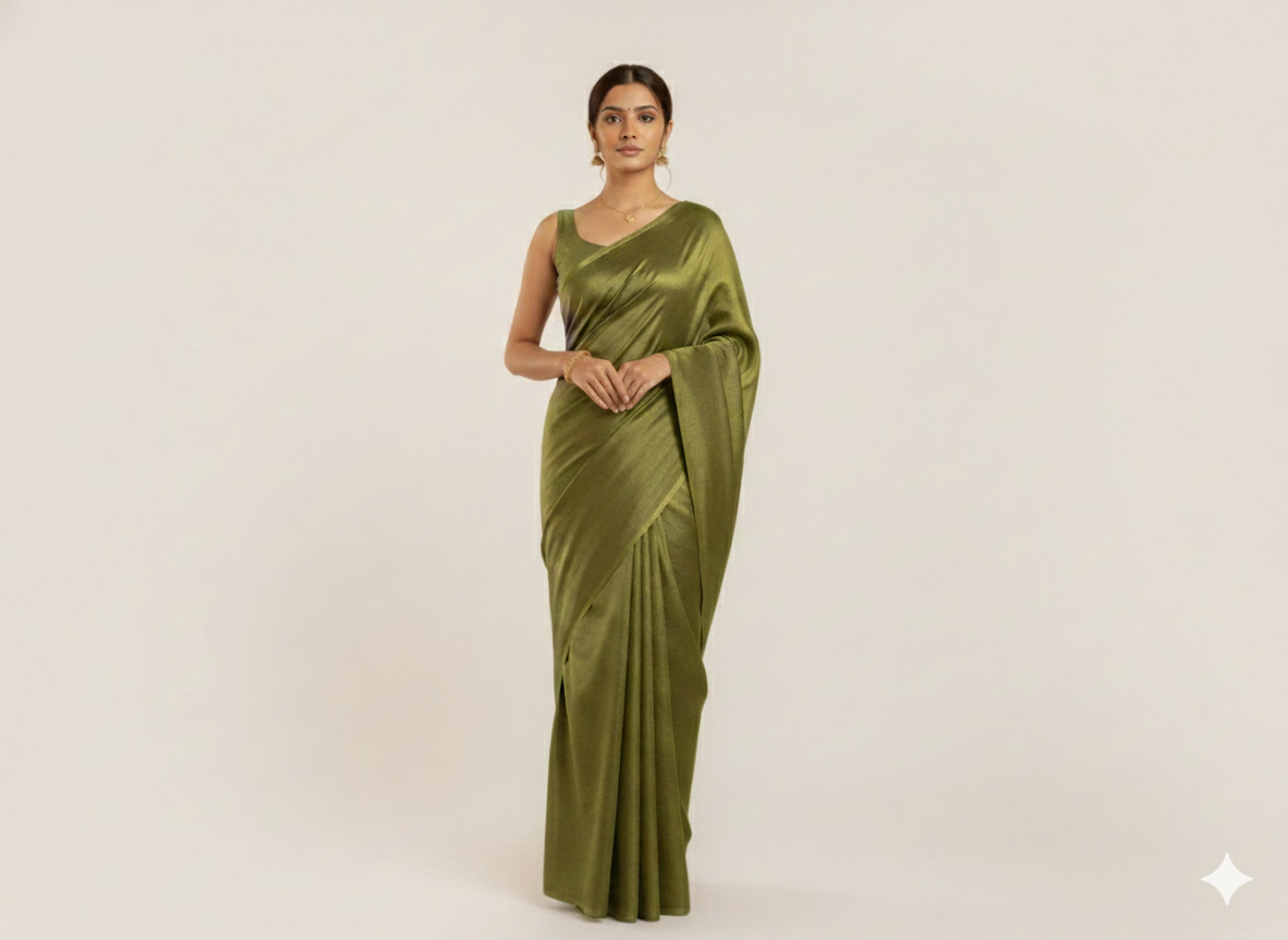 Mehndi Green Plain Bangalore Raw Silk Fabric  (Wholesale)