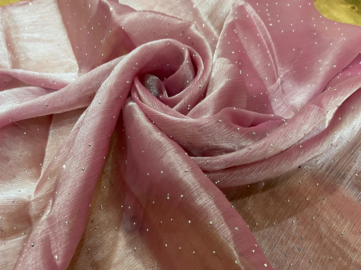 Shimmery Pink Burberry Silk Fabric