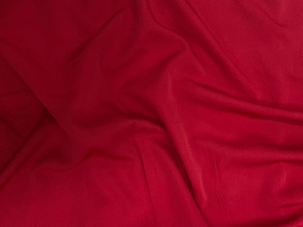 Tokiyo True Red Plain Crepe Fabric