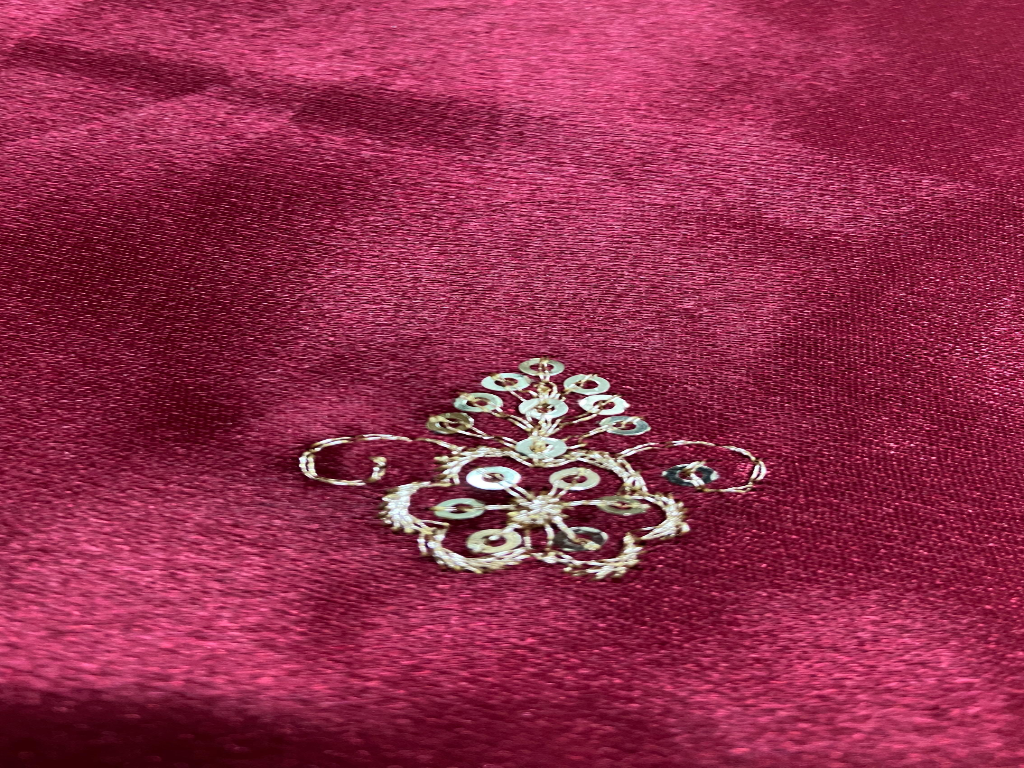 Deep Maroon Balma Daman Polyster Silk Fabric