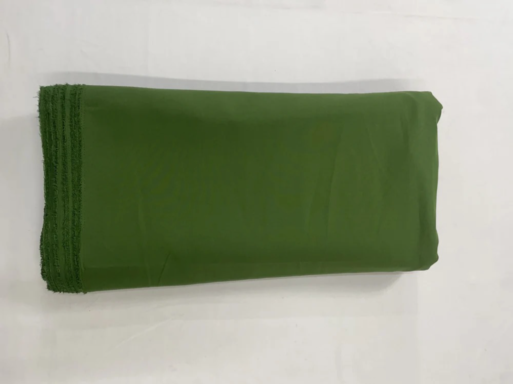 Olive Green Tokiyo Plain Crepe Fabric