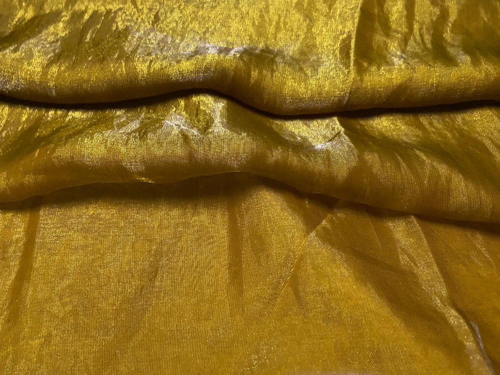 Luxuries Bright Yellow-Gold Heavy Fendi Silk