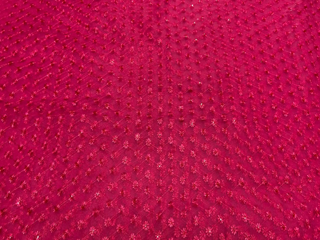 Sparkling Raspberry Pink Traditional Shiffly Mono Nylon Net Fabric