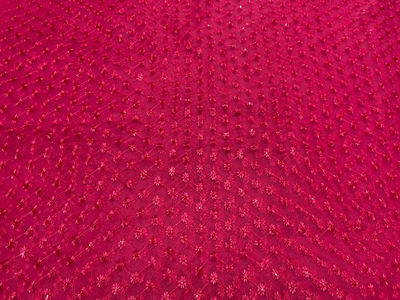 Sparkling Raspberry Pink Traditional Shiffly Mono Nylon Net Fabric