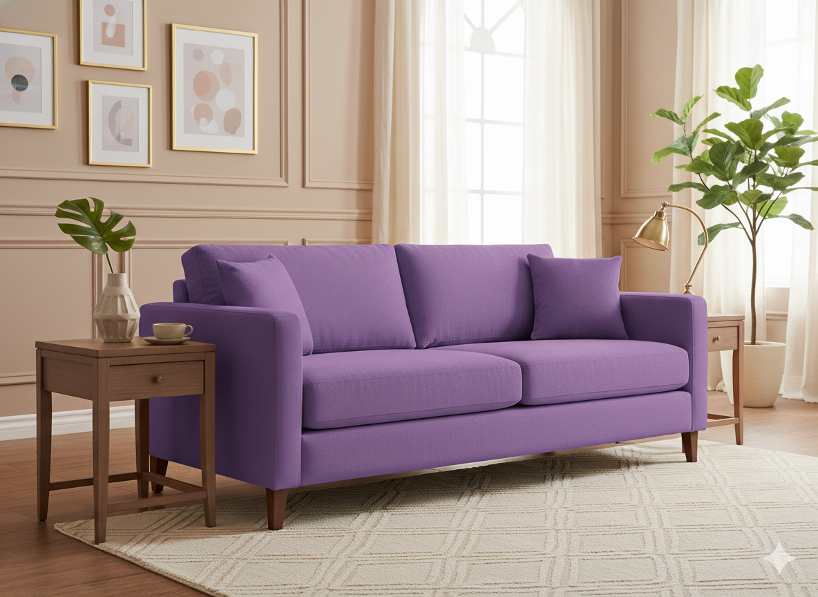 बैंगनी सादा भारी सूती कैनवास कपड़ा