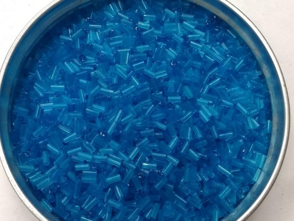 Blue Transparent Pipe Seed Glass Beads- 4.5 mm (Wholesale)