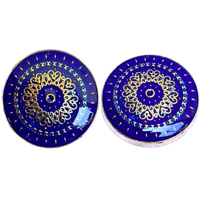 Blue and Golden Designer Metal Buttons