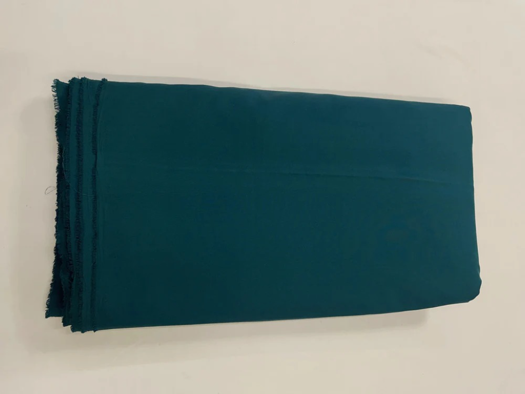 Blue Tokiyo Teal Plain Crepe Fabric