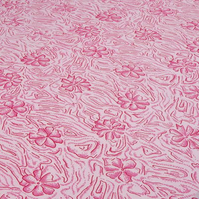 Pink Floral Dyed Printed Pure Cotton Fabric