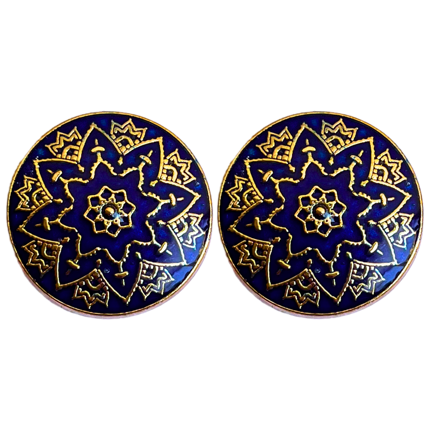 Blue and Golden Designer Metal Buttons