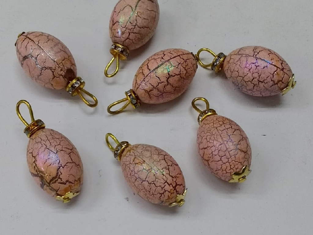 Light Pink Oval Plastic Loreal Beads